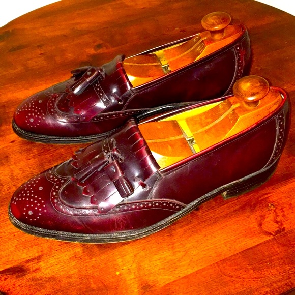 J & M Burgundy Optima Tassel Kiltie Loafer 10 D/B - Picture 2 of 10